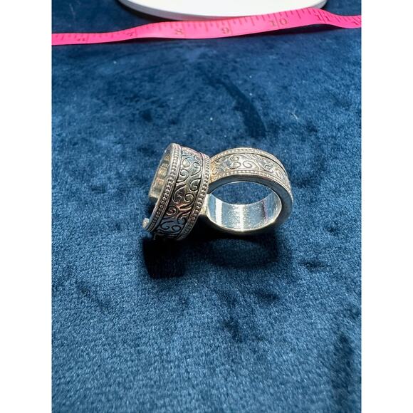 Napier‎ Silver Tone Hoop Earrings Ornate Scroll Design - Picture 4 of 10